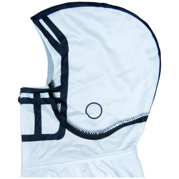 hood helmet detain on white full zip hooded Penn State sweatshirt